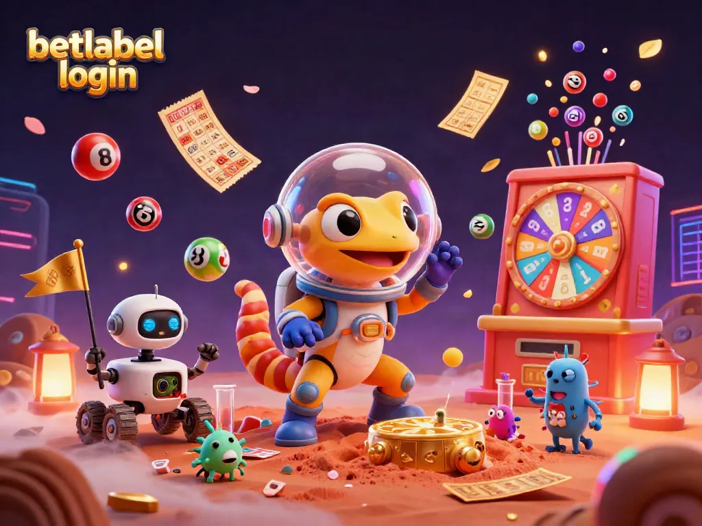 Engage with betlabel login through an exciting 3D casino scene showcasing vibrant gameplay elements and characters.